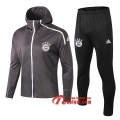 Ensemble De Sweat A Capuche Survetement Bayern Munich Gris 2019 2020 Nouveau