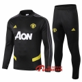 Ensemble Du Survetement Manchester United Noir/Jaune 2019/2020 Nouveau