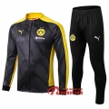 Ensemble Du Veste Survetement Dortmund Bvb Gris/Jaune 2019/2020 Nouveau