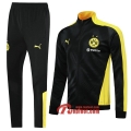 Ensemble De Veste Survetement Dortmund Bvb Noir/Jaune 2019 2020 Nouveau