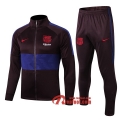 Ensemble Du Veste Survetement FC Barcelone Pourpre/Bleu 2019/2020 Nouveau