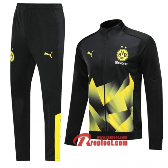 Ensemble Veste Survetement Dortmund Bvb Jaune/Noir 2019-2020 Nouveau