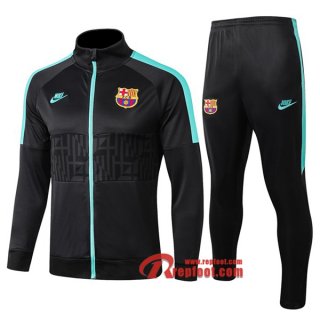 Ensemble De Veste Survetement FC Barcelone Gris Fonce 2019 2020 Nouveau