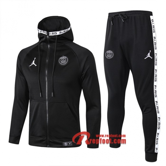 Ensemble Du Veste A Capuche Survetement Paris Saint Germain-PSG Jordan Noir 2019/2020 Nouveau