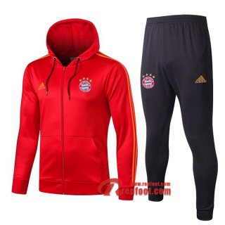 Ensemble De Veste A Capuche Survetement Bayern Munich Rouge 2019 2020 Nouveau