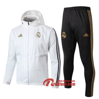 Ensemble Coupe-Vent Survetement Real Madrid Blanc 2019-2020 Nouveau