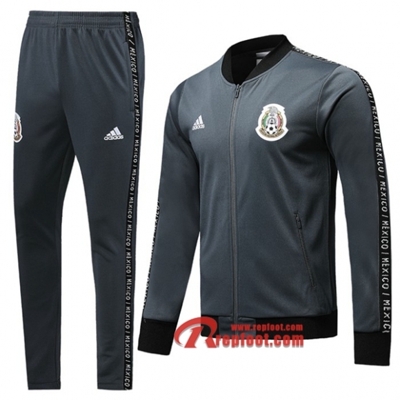 Ensemble De Veste Survetement Mexique Gris Fonce 2019 2020 Nouveau