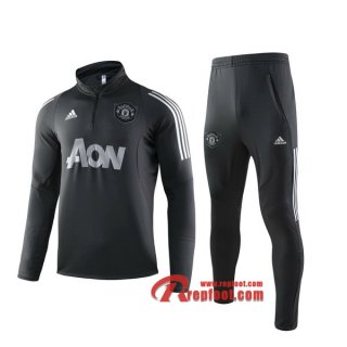 Ensemble Du Survetement Manchester United Noir 2019/2020 Nouveau