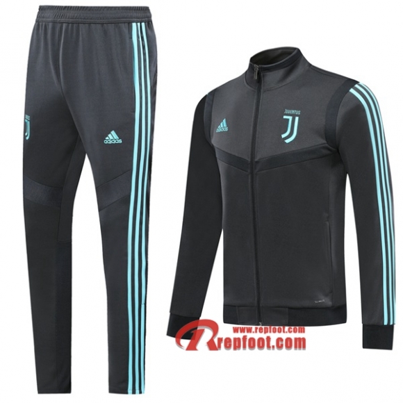 Ensemble De Veste Survetement Juventus Gris Fonce 2019 2020 Nouveau