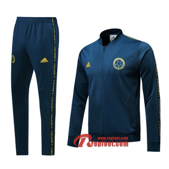 Ensemble Du Veste Survetement Colombie Bleu 2019/2020 Nouveau