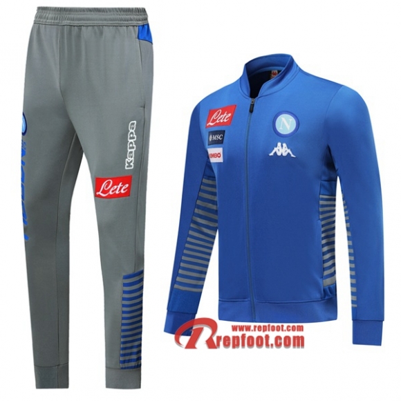 Ensemble De Veste Survetement SSC Naples Bleu 2019 2020 Nouveau