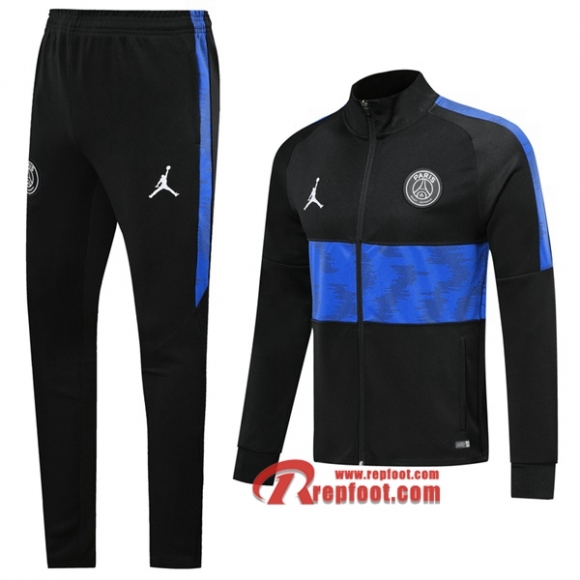 Ensemble Du Veste Survetement Paris Saint Germain-PSG Jordan Noir/Bleu 2019/2020 Nouveau