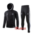 Ensemble De Veste A Capuche Survetement Paris Saint Germain-PSG Jordan Noir 2019 2020 Nouveau