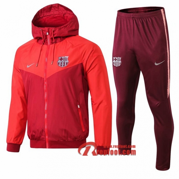 Ensemble De Coupe-Vent Survetement FC Barcelone Rouge 2019 2020 Nouveau