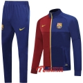 Ensemble Veste Survetement FC Barcelone Rouge Bleu 2019-2020 Nouveau