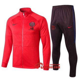 Ensemble Veste Survetement Paris Saint Germain-PSG Nike Rouge 2019-2020 Nouveau