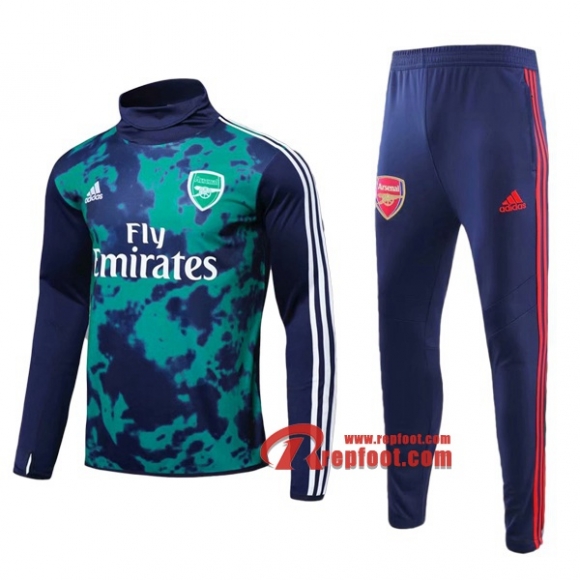 Ensemble Survetement Arsenal FC Col Haut Vert Fonce 2019 2020 Nouveau  Ensemble Survetement Arsenal FC Col Haut Vert Fonce 2019 2020 Nouveau