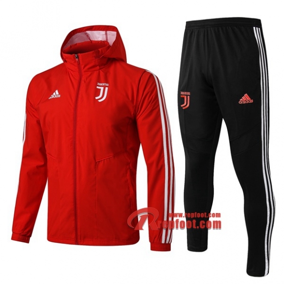 Ensemble Veste Coupe-Vent Survetement Juventus Rouge 2019 2020 Nouveau