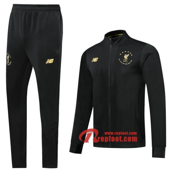 Ensemble Veste Survetement Liverpool FC Édition Commémorative Noir 2019 2020 Nouveau