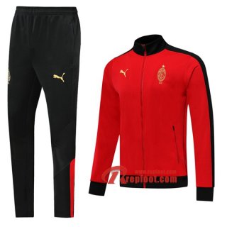 Ensemble Veste Survetement AC Milan Edition 120E Anniversaire Rouge 2019 2020 Nouveau