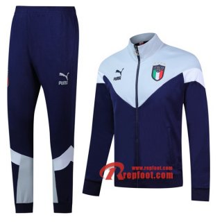 Ensemble Veste Survetement Equipe De Italie Bleu Saphir -1 2019 2020 Nouveau