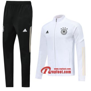 Ensemble Veste Survetement Equipe De Allemagne Blanc 2019 2020 Nouveau