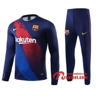 Ensemble Nouveau Survetement FC Barcelone Bleu Rouge 2019 2020