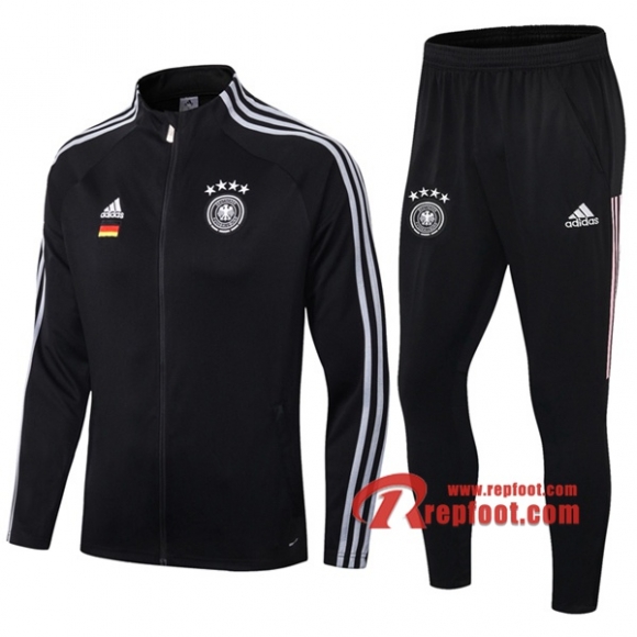 Ensemble Nouveau Veste Survetement Allemagne Noir 2019 2020