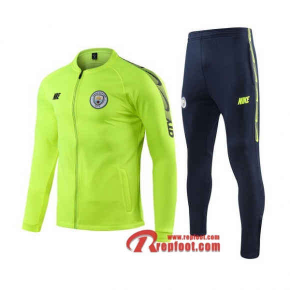 Ensemble Du Veste Survetement Manchester City Vert 2019/2020 Nouveau