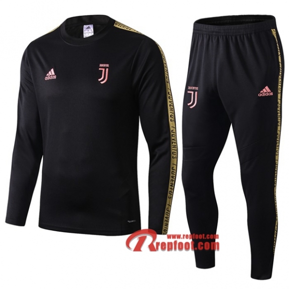 Ensemble Du Survetement Juventus Noir/Jaune 2019/2020 Nouveau