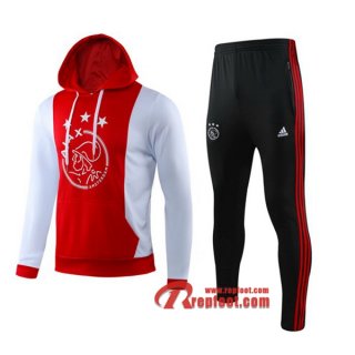 Ensemble Capuche Survetement AFC Ajax Rouge 2019-2020 Nouveau