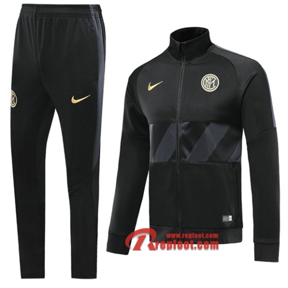 Ensemble Du Veste Survetement Inter Milan Noir 2019/2020 Nouveau