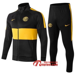 Ensemble De Veste Survetement Inter Milan Noir/Jaune 2019 2020 Nouveau