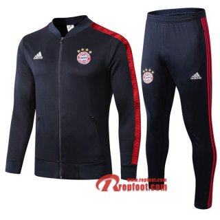 Ensemble Veste Survetement Bayern Munich Bleu Fonce 2019-2020 Nouveau