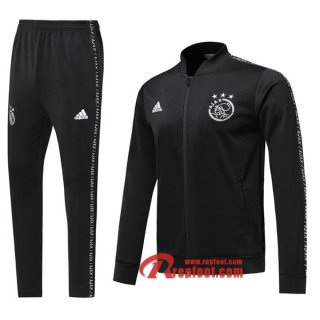 Ensemble De Veste Survetement AFC Ajax Noir 2019 2020 Nouveau