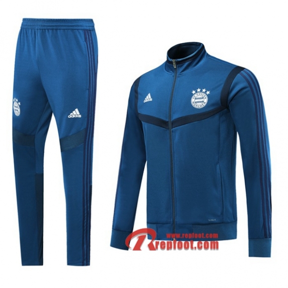 Ensemble Veste Survetement Bayern Munich Bleu 2019-2020 Nouveau