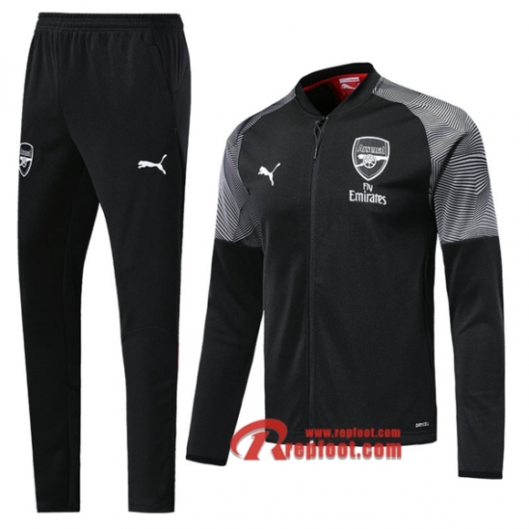 Ensemble De Veste Survetement Arsenal Noir 2019 2020 Nouveau