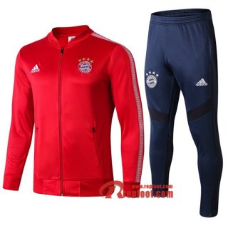 Ensemble Du Veste Survetement Bayern Munich Rouge/Blanc 2019/2020 Nouveau