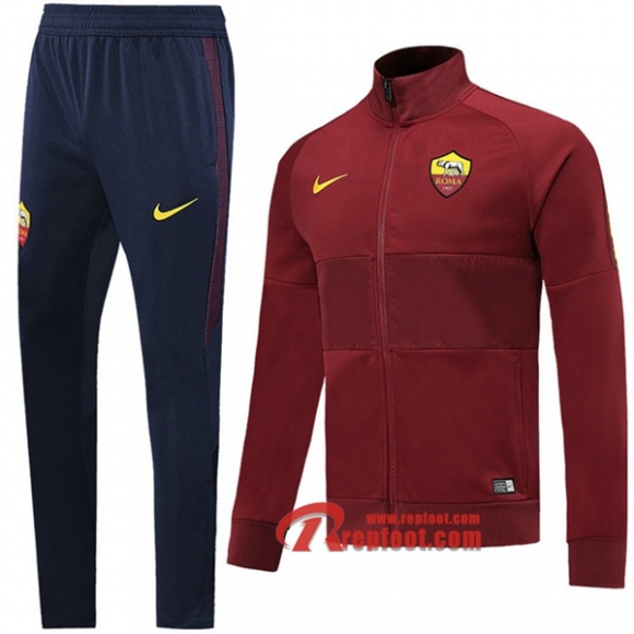 Ensemble Veste Survetement AS Rome Brown 2019-2020 Nouveau  Ensemble Veste Survetement AS Rome Brown 2019-2020 Nouveau