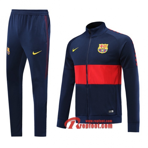 Ensemble Du Veste Survetement FC Barcelone Bleu/Rouge 2019/2020 Nouveau