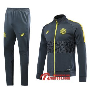 Ensemble Du Veste Survetement Inter Milan Gris 2019/2020 Nouveau