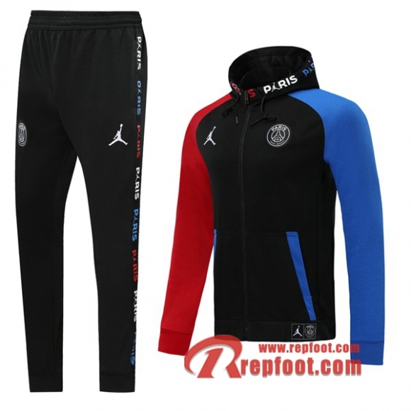 Veste A Capuche Survetement De Jordan Paris PSG Noir Bleu Rouge 2019 2020 Nouveau