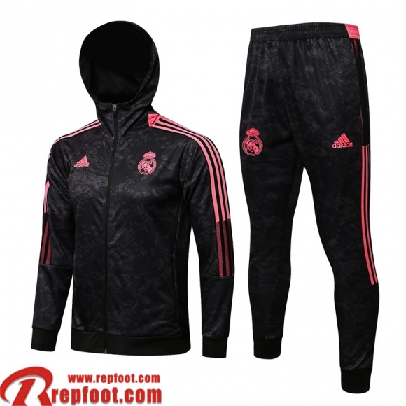 Veste Foot - Sweat A Capuche Real Madrid noir Homme 2021 2022 JK286