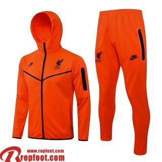 Veste Foot - Sweat A Capuche Liverpool Orange Homme 2021 2022 JK289