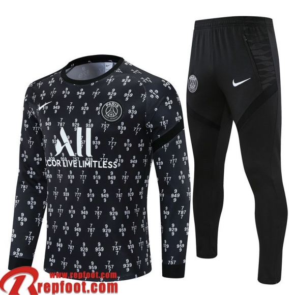 Survetement de Foot PSG noir Homme 2021 2022 TG209 Survetement de Foot PSG noir Homme 2021 2022 TG209