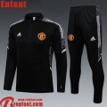 Survetement de Foot Manchester United noir Enfant 2021 2022 TK171