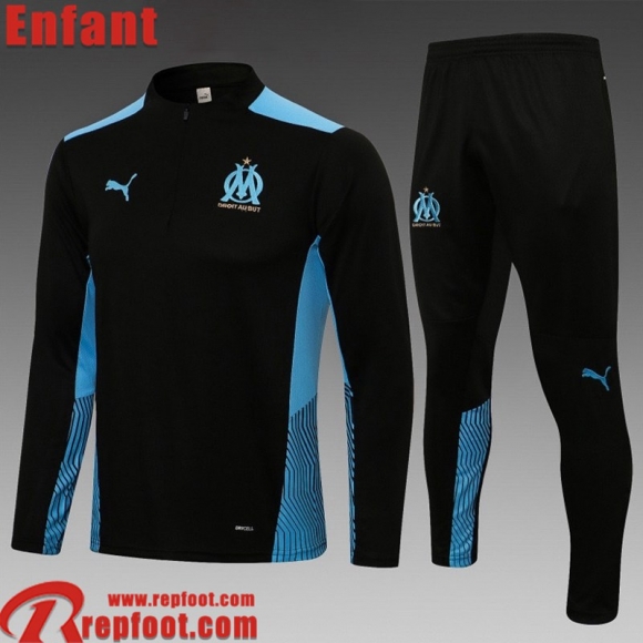 Survetement de Foot Marseille noir Enfant 2021 2022 TK174