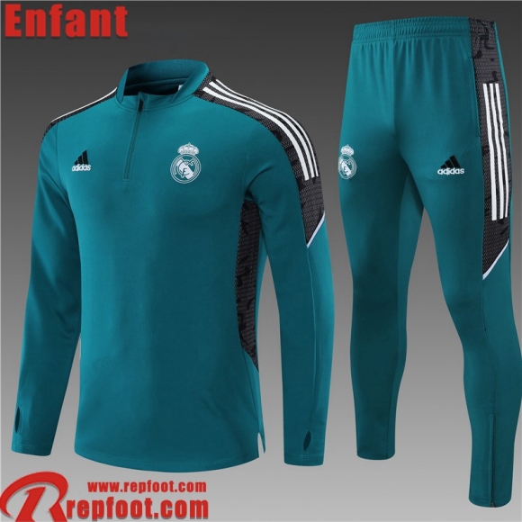 Survetement de Foot Real Madrid vert Enfant 2021 2022 TK194