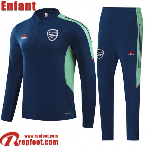 Survetement de Foot Arsenal bleu Enfant 2021 2022 TK224  Survetement de Foot Arsenal bleu Enfant 2021 2022 TK224