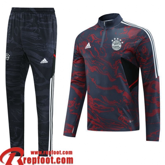 Bayern Monaco Survetement de Foot gris rouge Homme 22 23 TG628